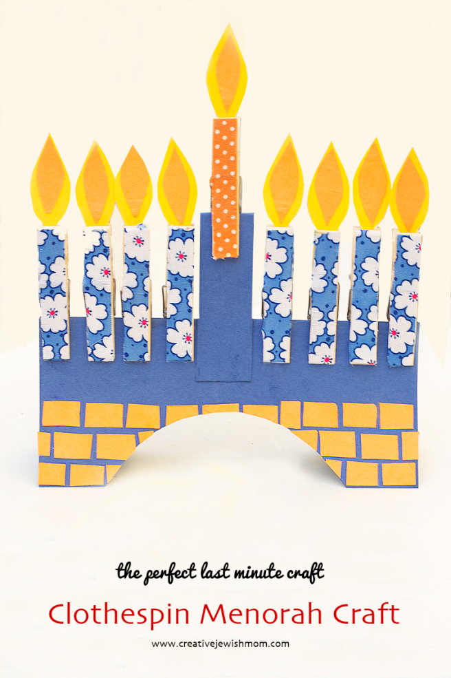 Clothespin Hanukkah Menorah Craft Perfect For Last Minute