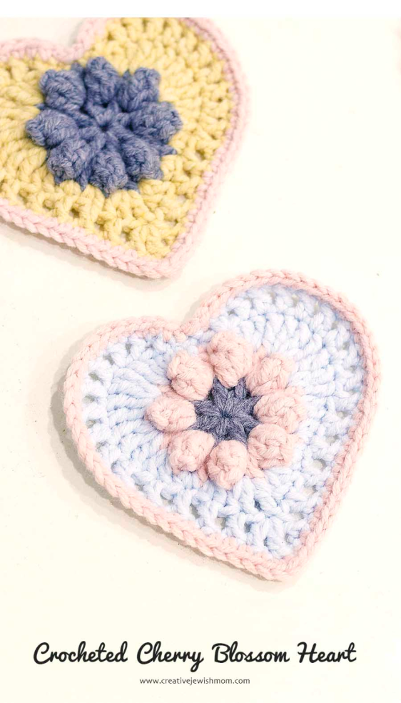 Crocheted Cherry Blossom Heart Is Super Sweet!