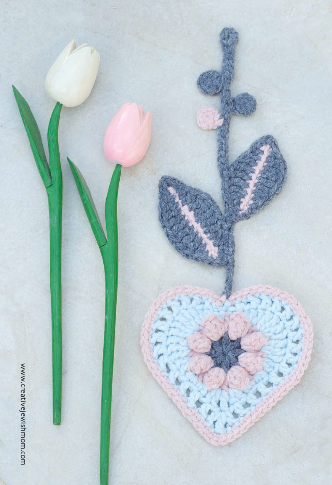 Crocheted Heart Wall Hanging