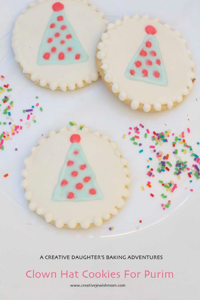 Royal Icing Clown Hat Cookies For Purim
