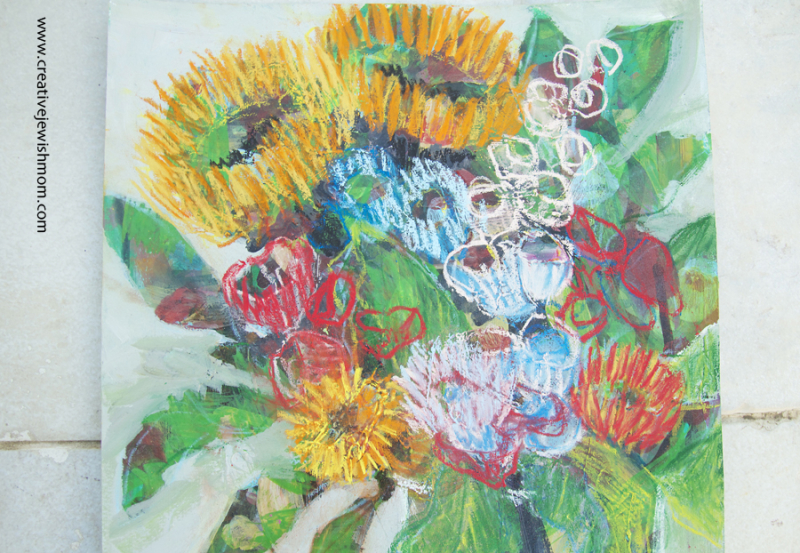 Acrylic Floral Painting With Pastels