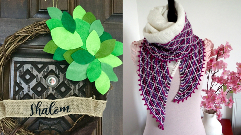 Tu B'shevat door decoration knit peruvian scarf