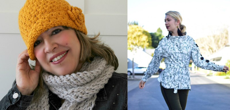 Star stitch crocheted hat faces pattern shirt