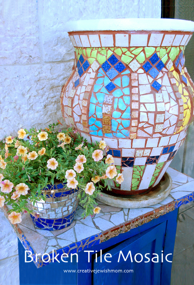 How To Make A Mosaic Planter With Broken Dishes And Tiles