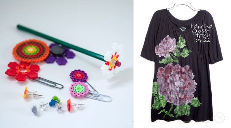 Floral-painted-cross-stitch-dress