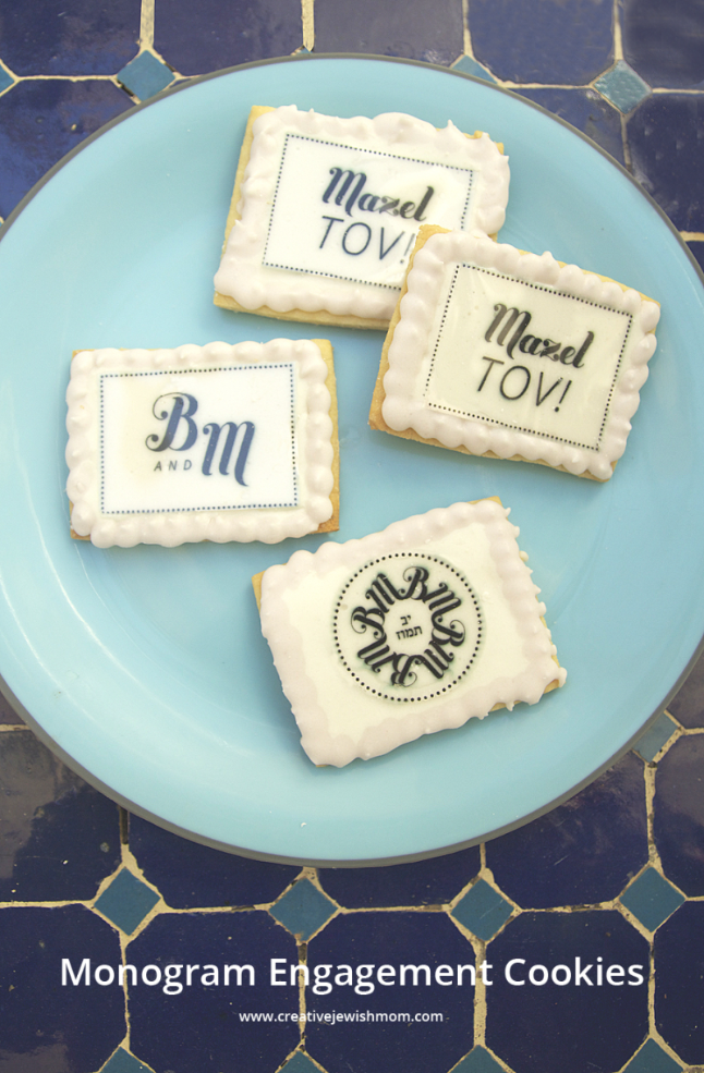 Monogram Engagement Cookies With Printable Icing Sheets