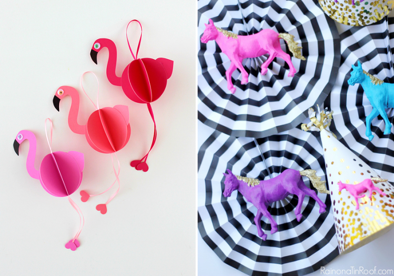 Paper-flamingo-birthday-party horse-birthday-party