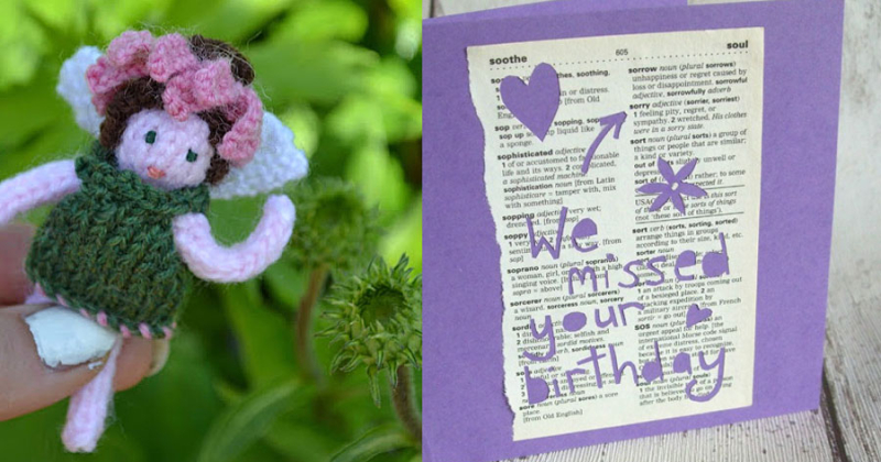 Knit-fairie-cone-flower dictionary-page-card