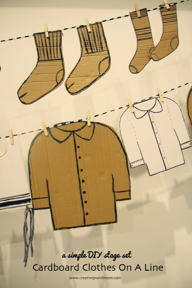 Recycled Cardboard Clothes On A Line Stage Set Or Fun Wall Decor