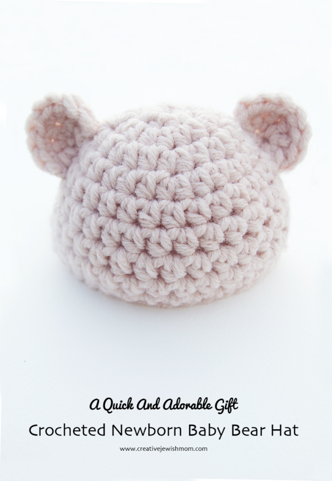 Crocheted Newborn Baby Chunky Bear Hat