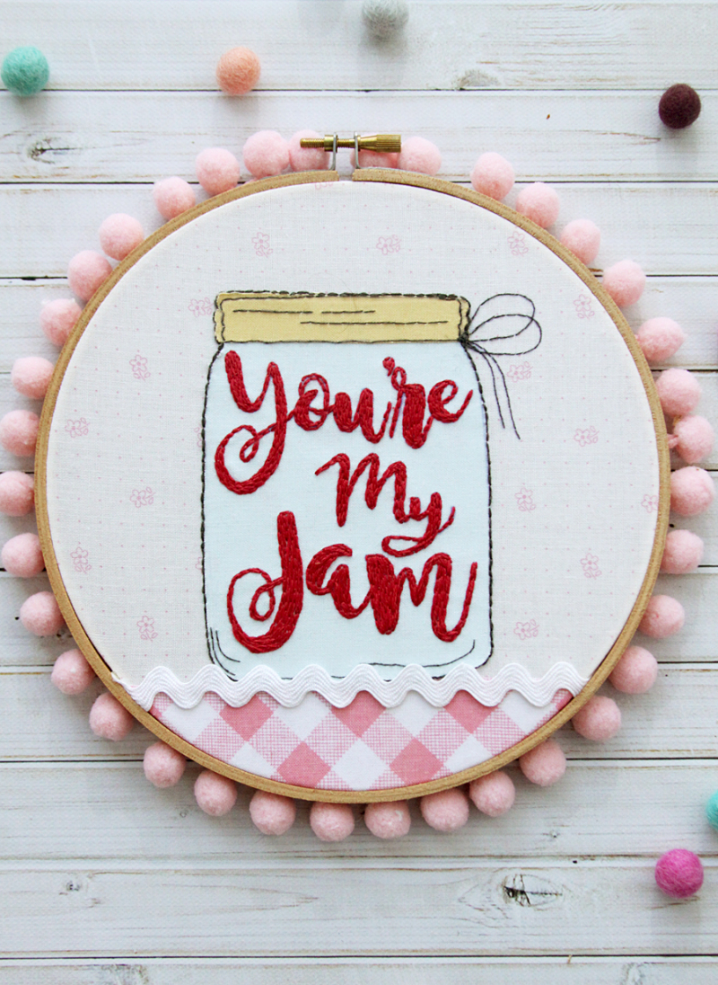 Youre-My-Jam-Embroidery-Hoop-Art-with-pom-poms
