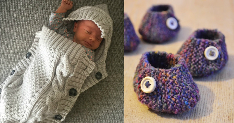 Knit-doll-shoes knit-cabeled-baby-cocoon