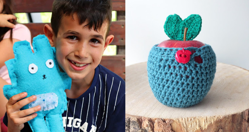 Kids-felt-softie-craft crocheted-apple-cozy