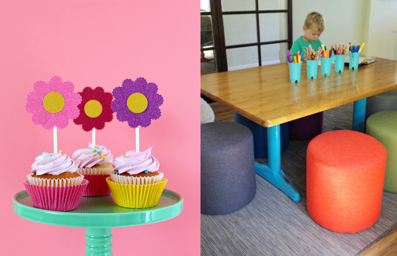 DIY-Schoolhouse-Kids-Craft-Table heart-cupcake-toppers