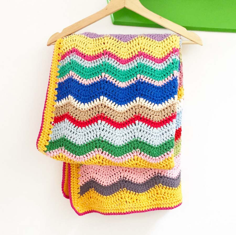 Crocheted waves baby blanket