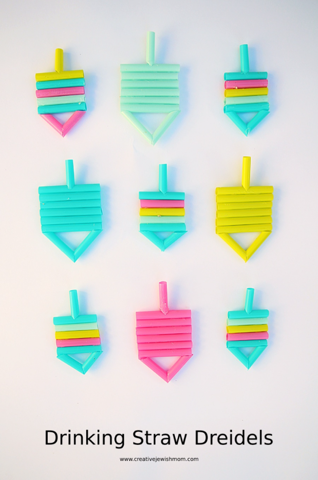 Dreidel Craft With Drinking Straws
