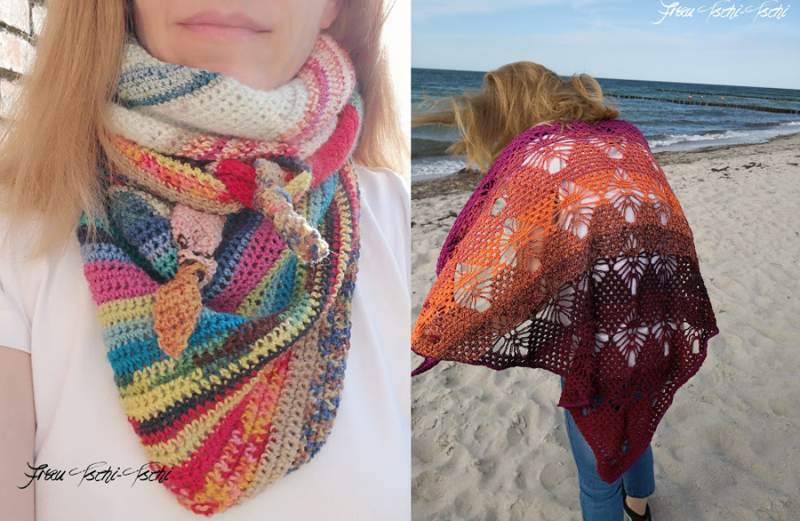 Crochet-lacy-flower-shawl triangle-scarf-stashbuster