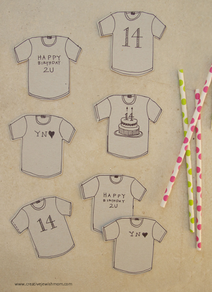 Mini Cardboard T-Shirts For Birthday Party Decor!