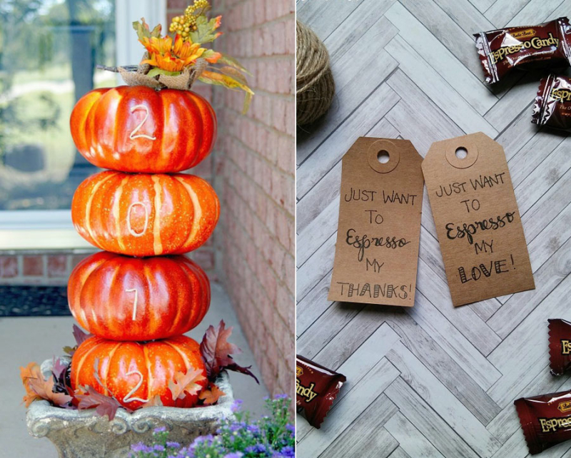 DIY house number pumpkins