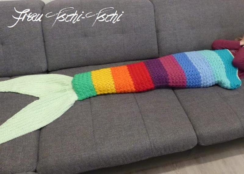 Crocheted-rainbow-mermaid-tail-blanket