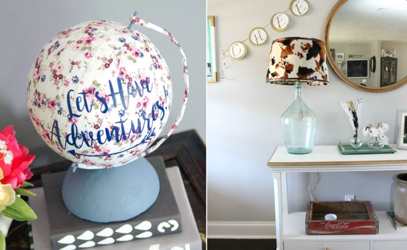DIY-globe-from-foam-ball DIYcowhide-lampshade