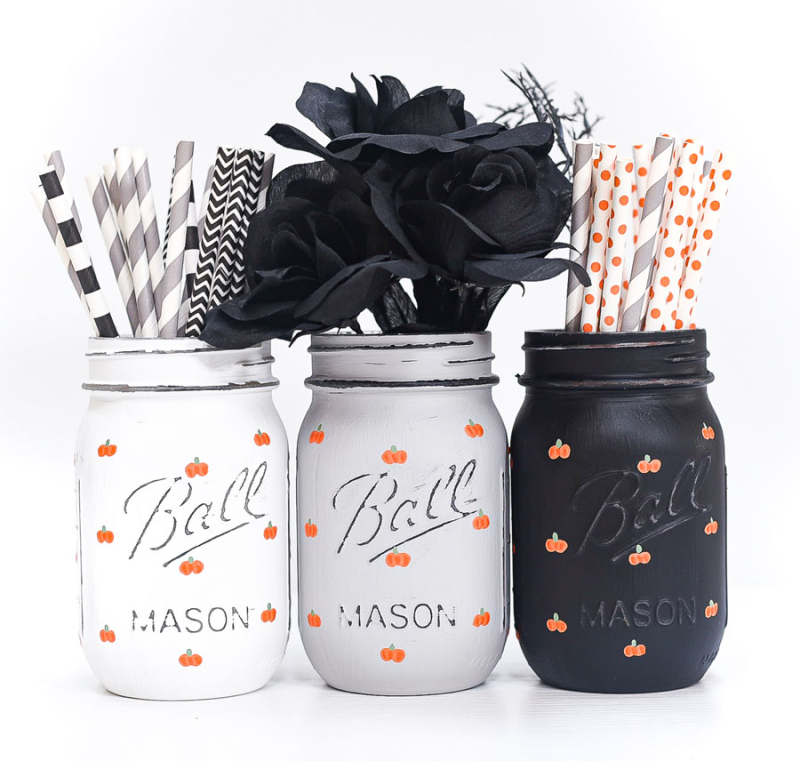 Painted-Pumpkins-Mason-Jars Painted-Pumpkins-Mason-Jars