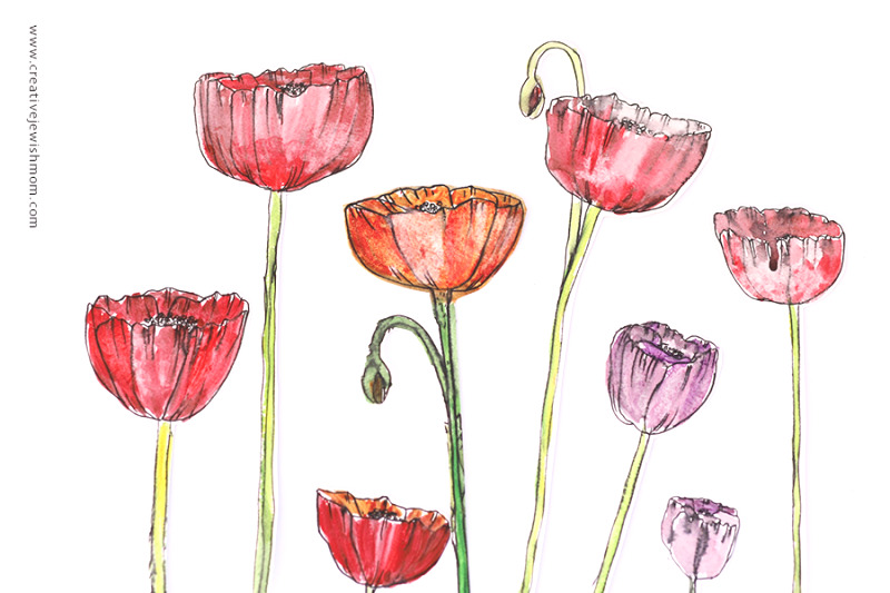Watercolor Poppy Cutouts To Make NOW!