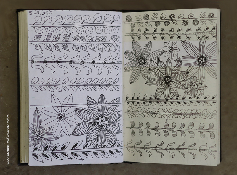 A Peek In My Sketchbook: Learning To Draw Simple Botanical Borders