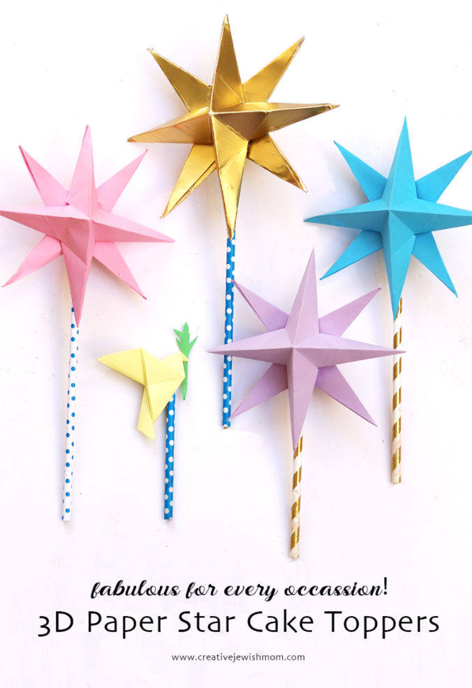 3D Paper Star Cake Toppers
