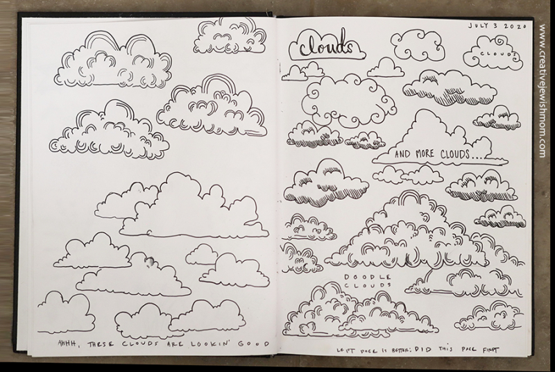 A Peak In My Sketchbook: How To Draw Doodle Clouds