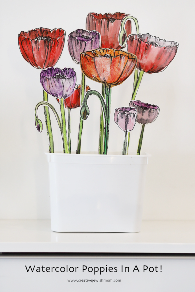Blooming Watercolor Poppies Centerpiece Is Festive And Very Budget Friendly!