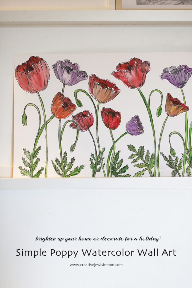 Simple Watercolor Poppy Wall Art