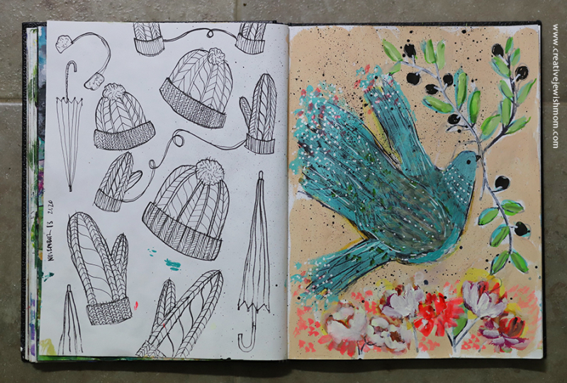 A Peek In My Sketchbook: How To Draw Knit Hats and Mittens