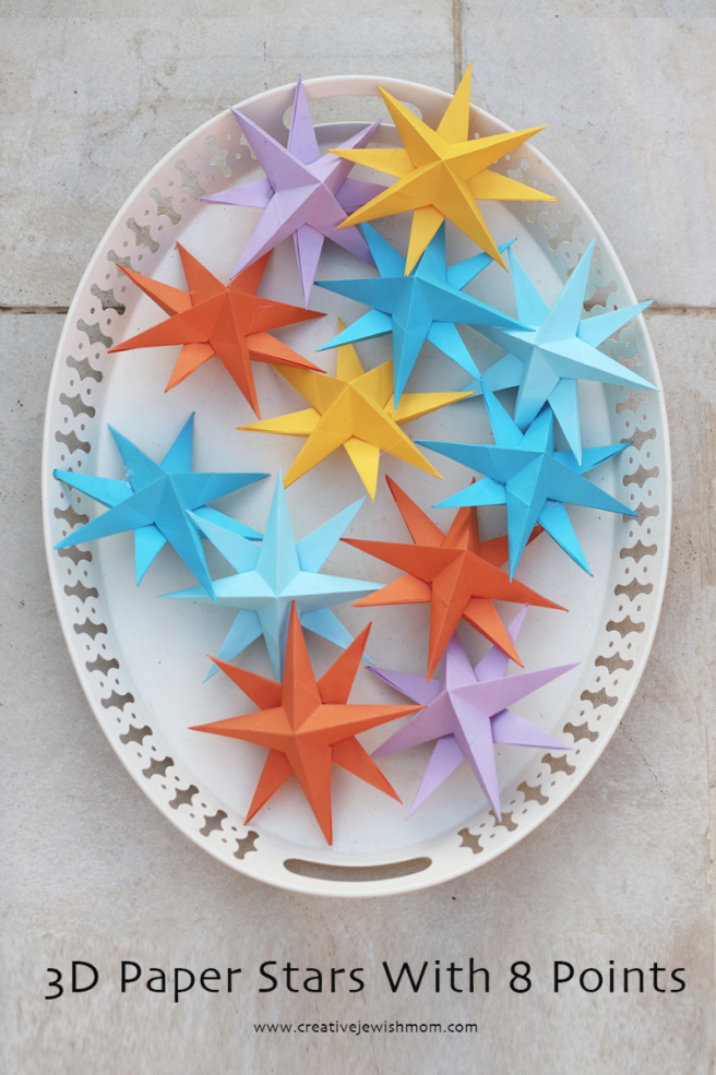 3D Paper Stars With 8 Points