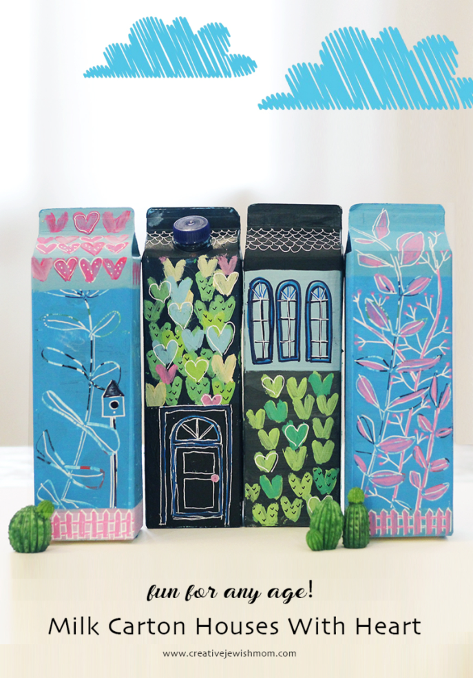 Make A Row Of Milk Carton Houses Craft!
