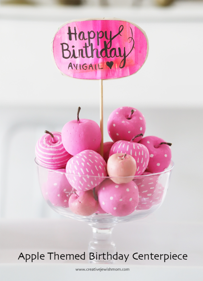 DIY Birthday Centerpiece With Pink Apples!