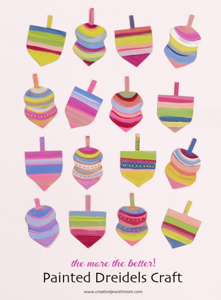 Painted Cereal Box Dreidels For Chanukah Crafting