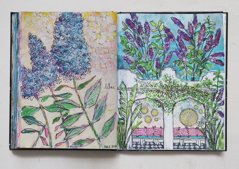 Creative Process: How I Painted A Moroccan Gazebo With Lilacs