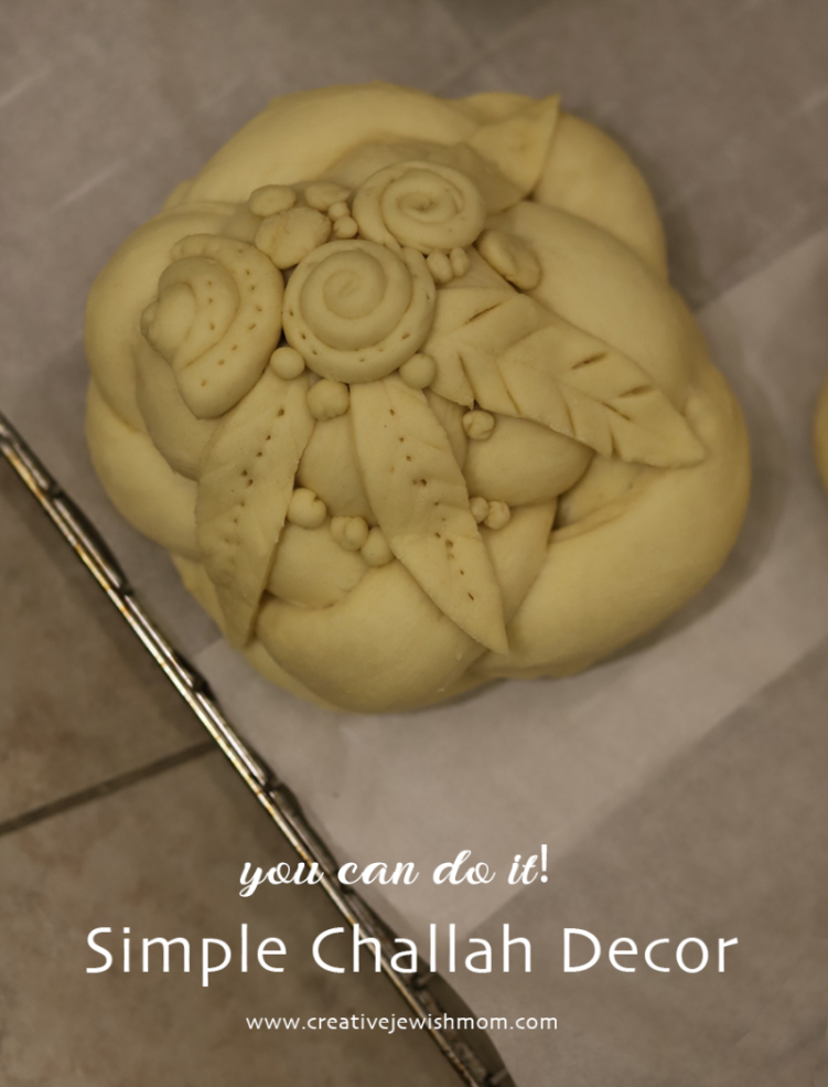 Simple Flowers And Leaves Decorated Challah