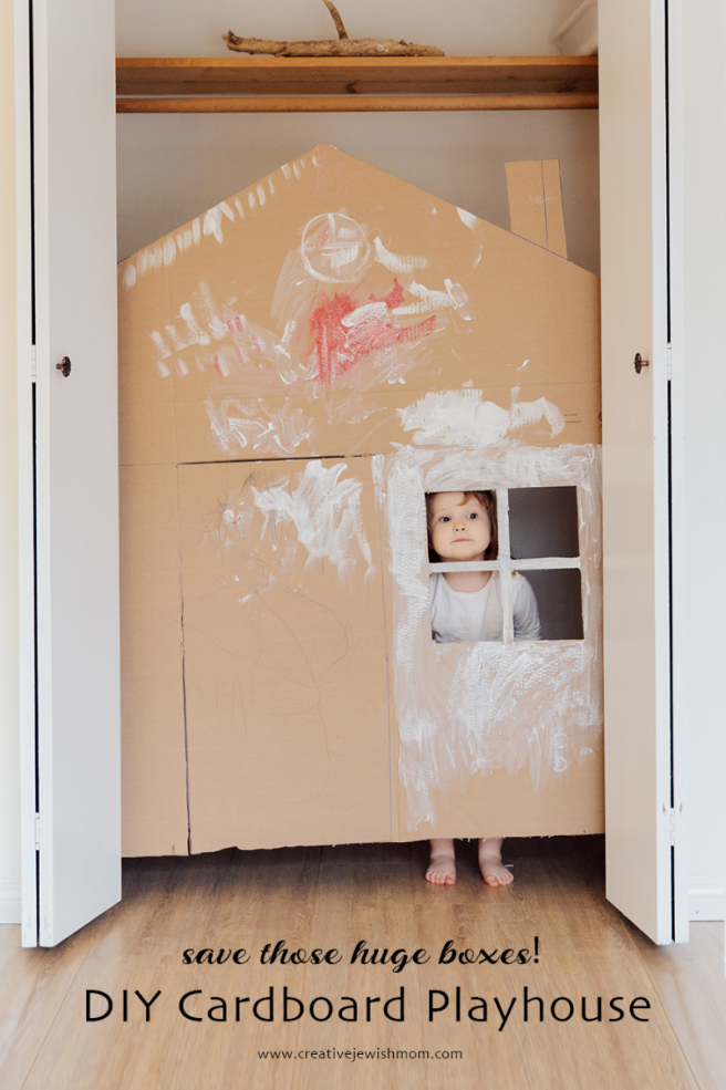 DIY Cardboard Playhouse With An Upcycled Box!