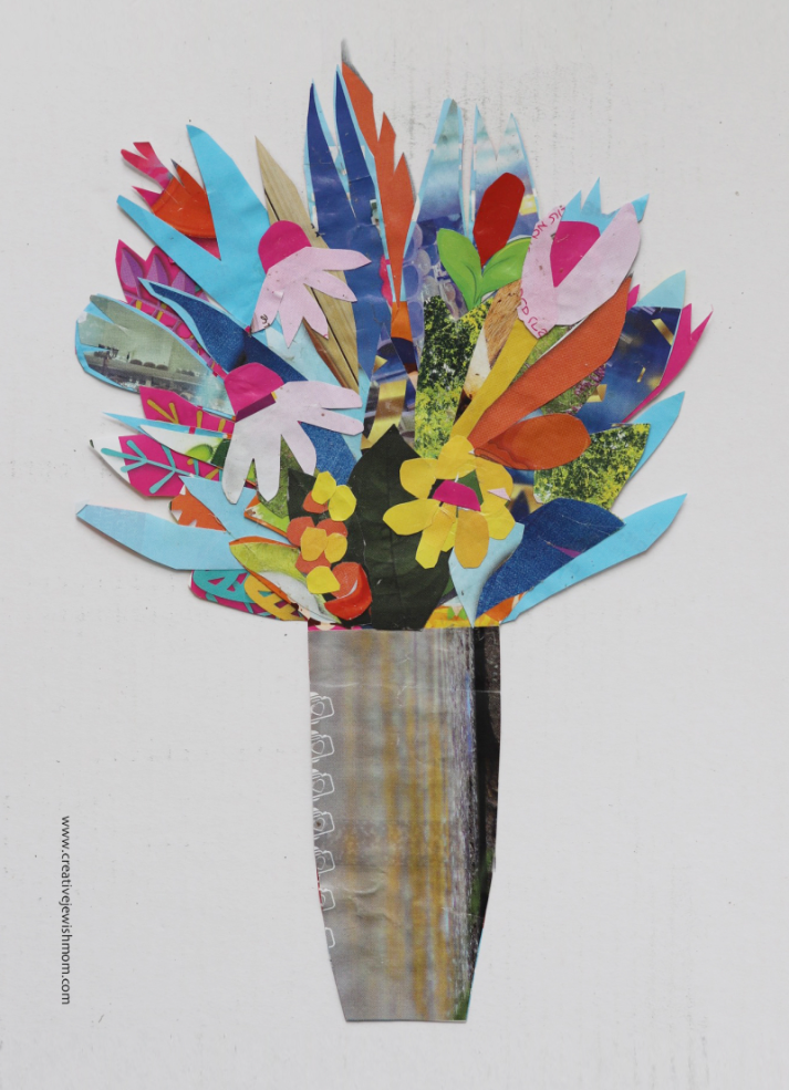 Magazine Page Collage Vase Of Flowers!