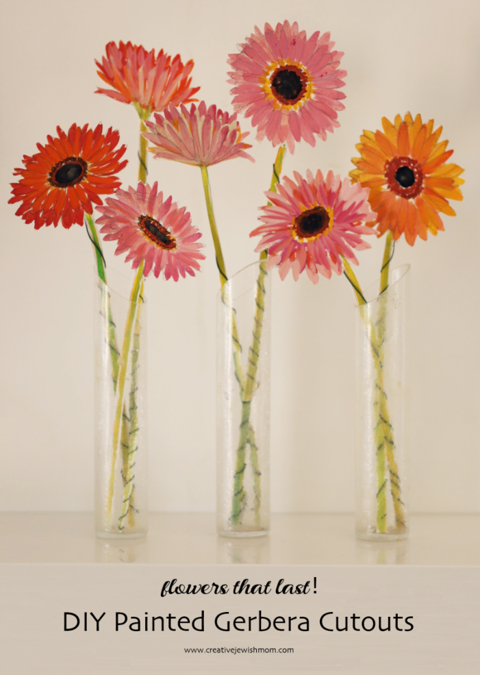 DIY Painted Paper Gerbera Centerpiece