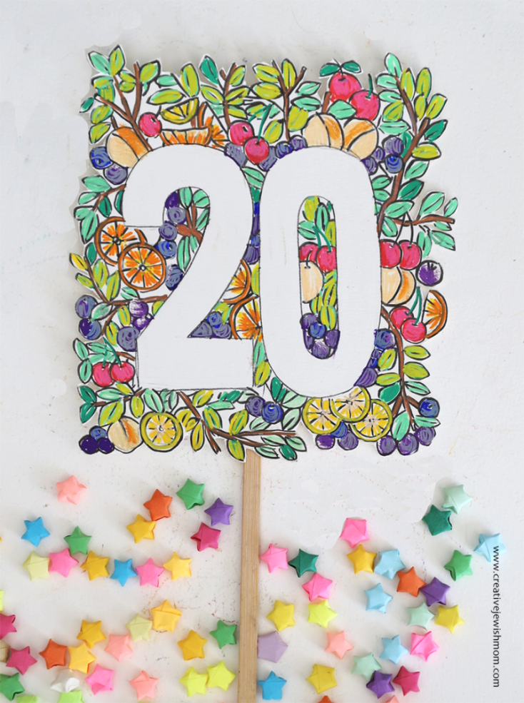 DIY Fruity Birthday Number Centerpiece