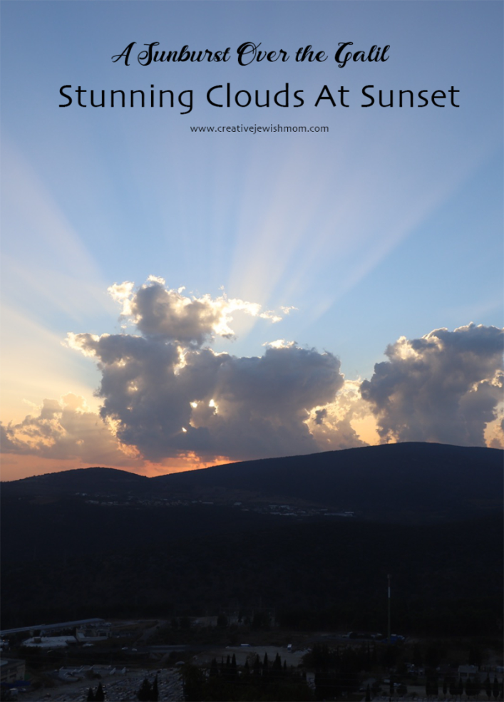 A Sunburst Over The Galil In Northern Israel Just Before Sunset