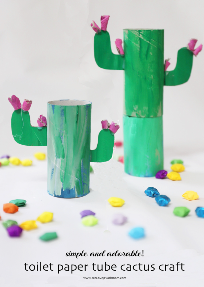 Toilet Paper Tube Cactus Craft