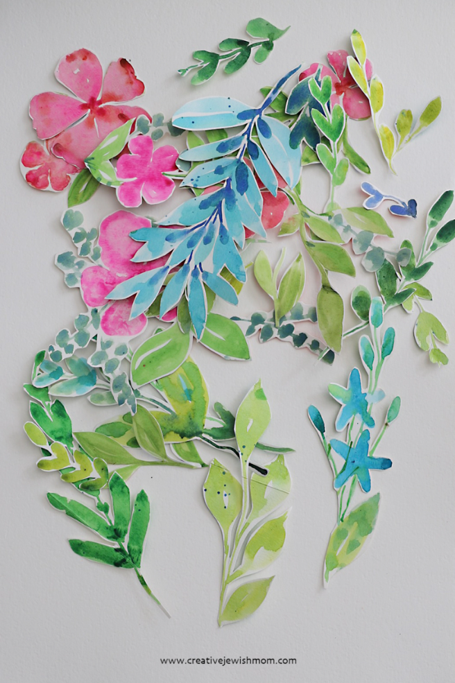 Watercolor Floral And Botanical Cut-Outs For Art Journals