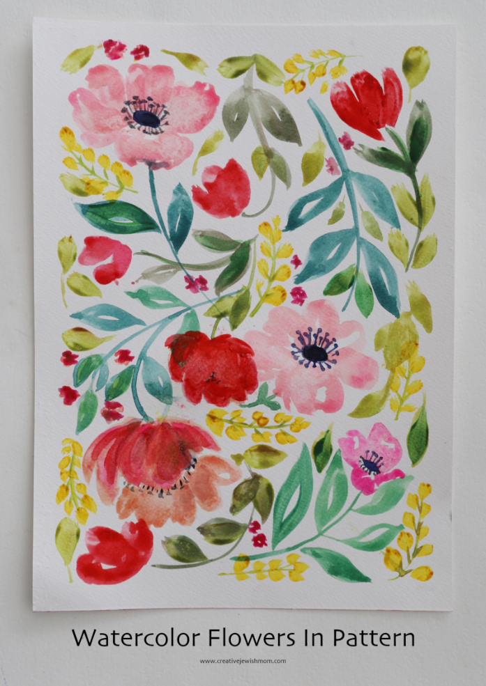 Watercolor Flowers In Pattern Can Be Lovely Art!
