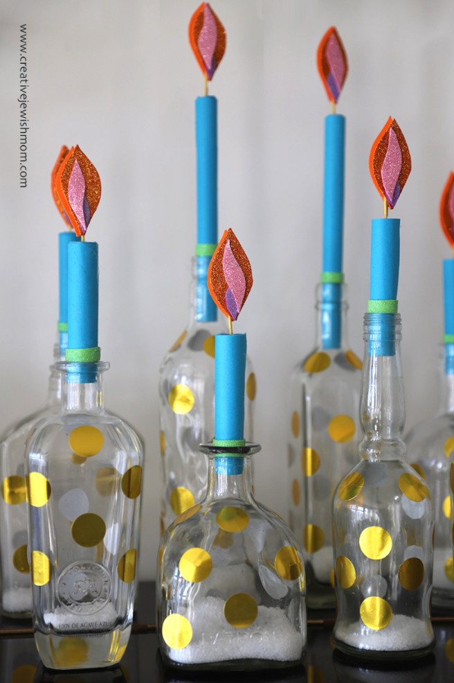 Recycled-bottle-candlestick-craft crop