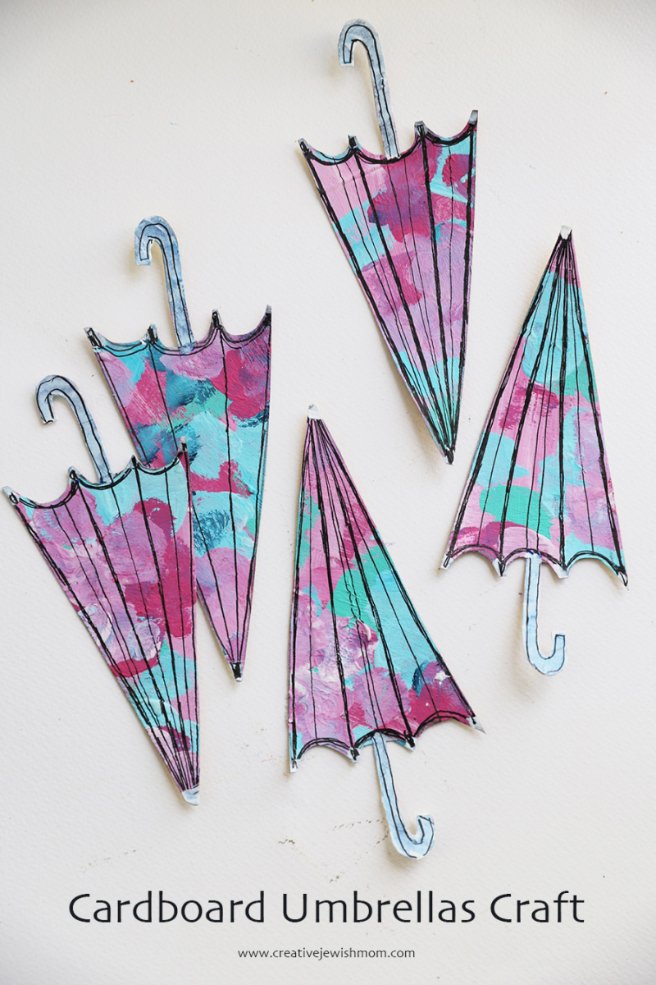 Recycling Winter Craft: Cereal Box Cardboard Umbrellas!