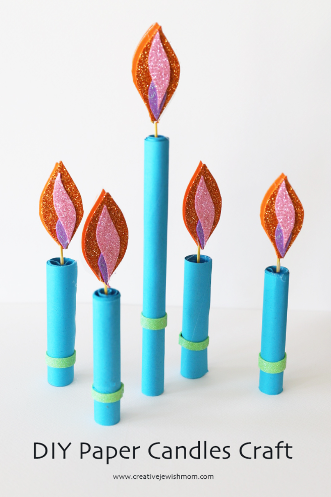 DIY Kid-Safe Paper Candles For Chanukah Crafting